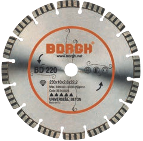 Disco diamantado para corte a seco e molhado BD220